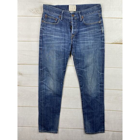 Rugby by Ralph Lauren Jeans Womens 26 Blue Boyfriend Distressed Button Fly - Picture 1 of 13